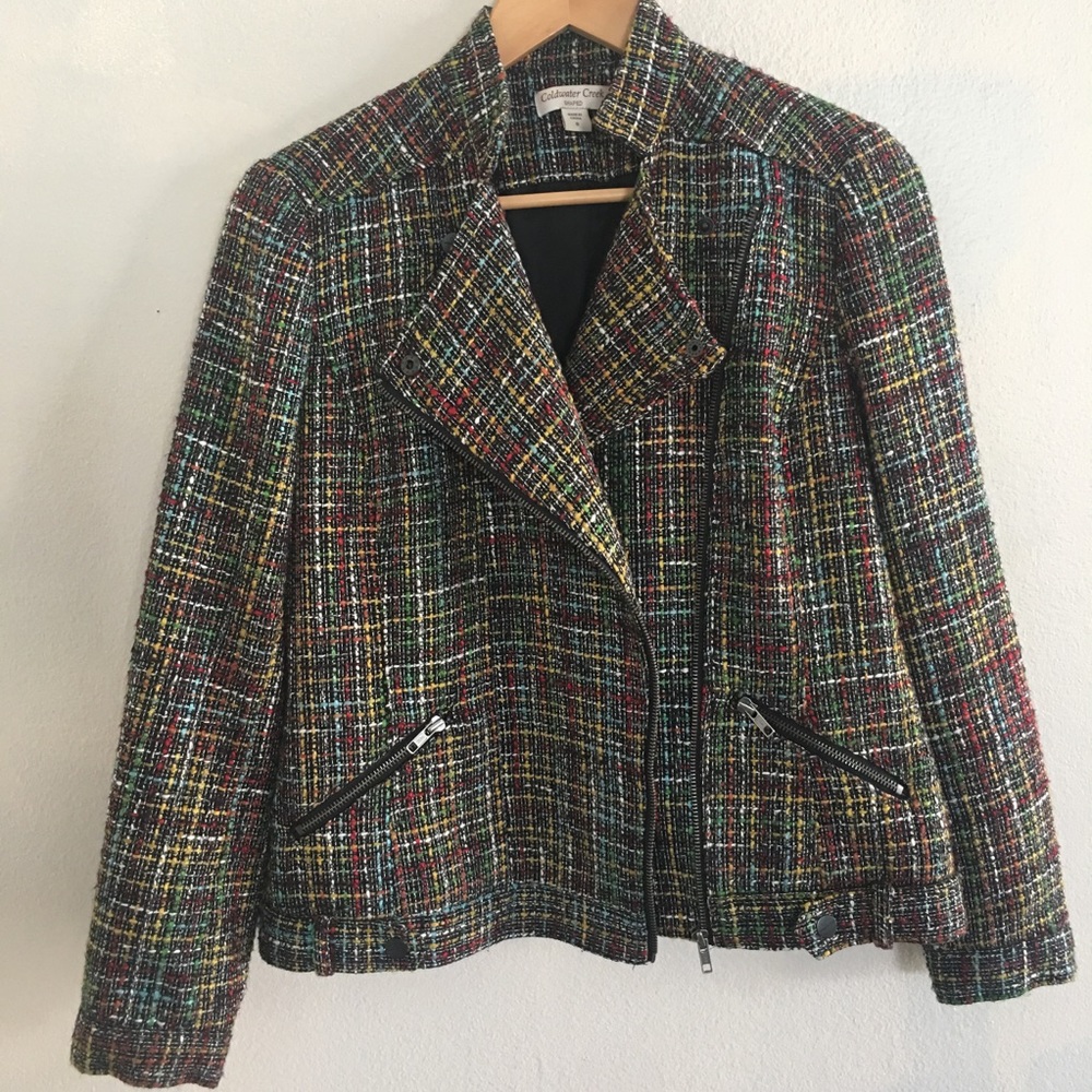 Coldwater Creek Multicolored Wool Blend Jacket